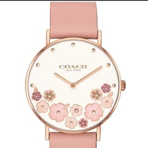 Coach Perry Tea Rose Leather Watch New!